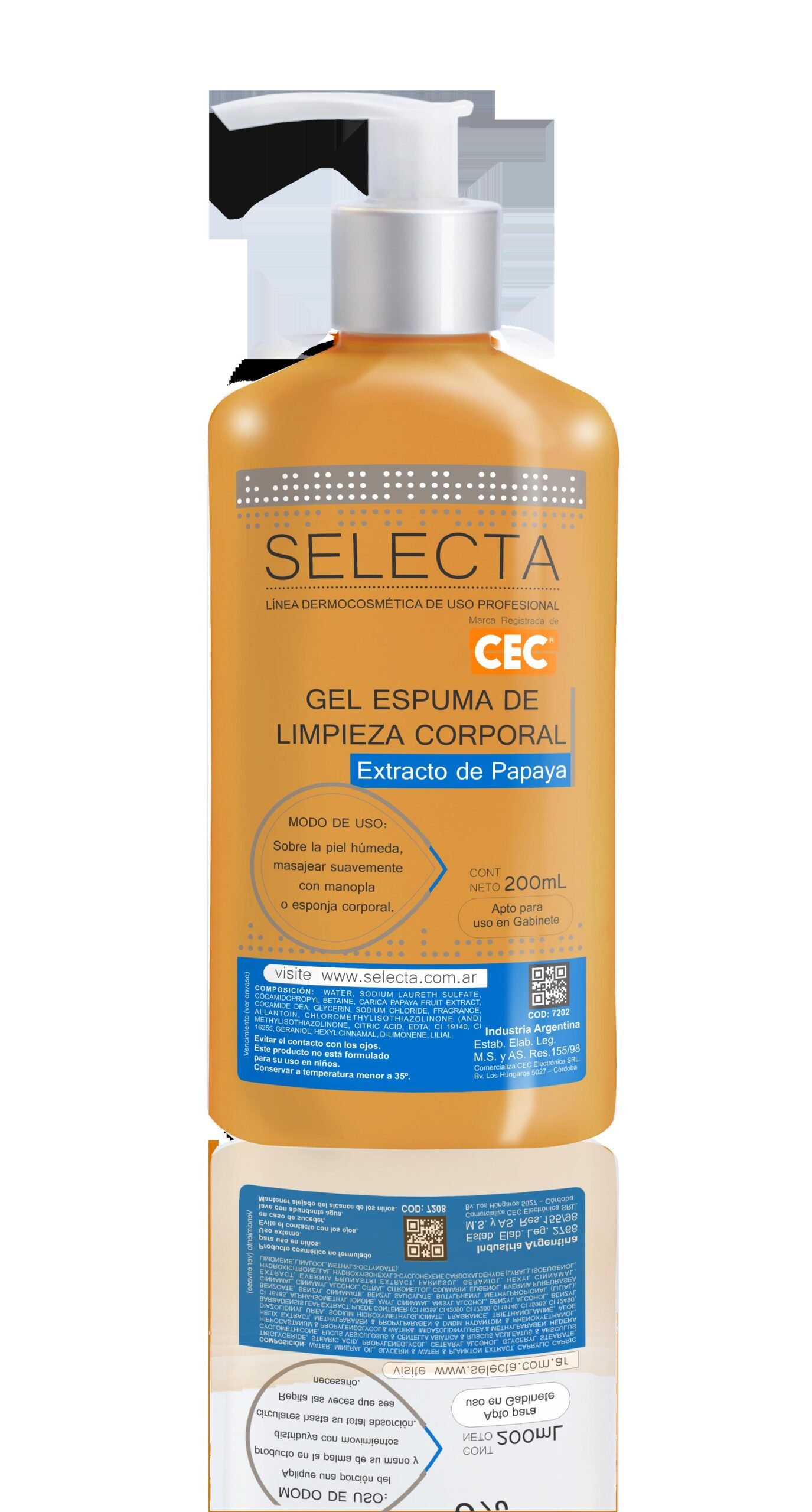 Gel espuma de limpieza corporal 200 mL